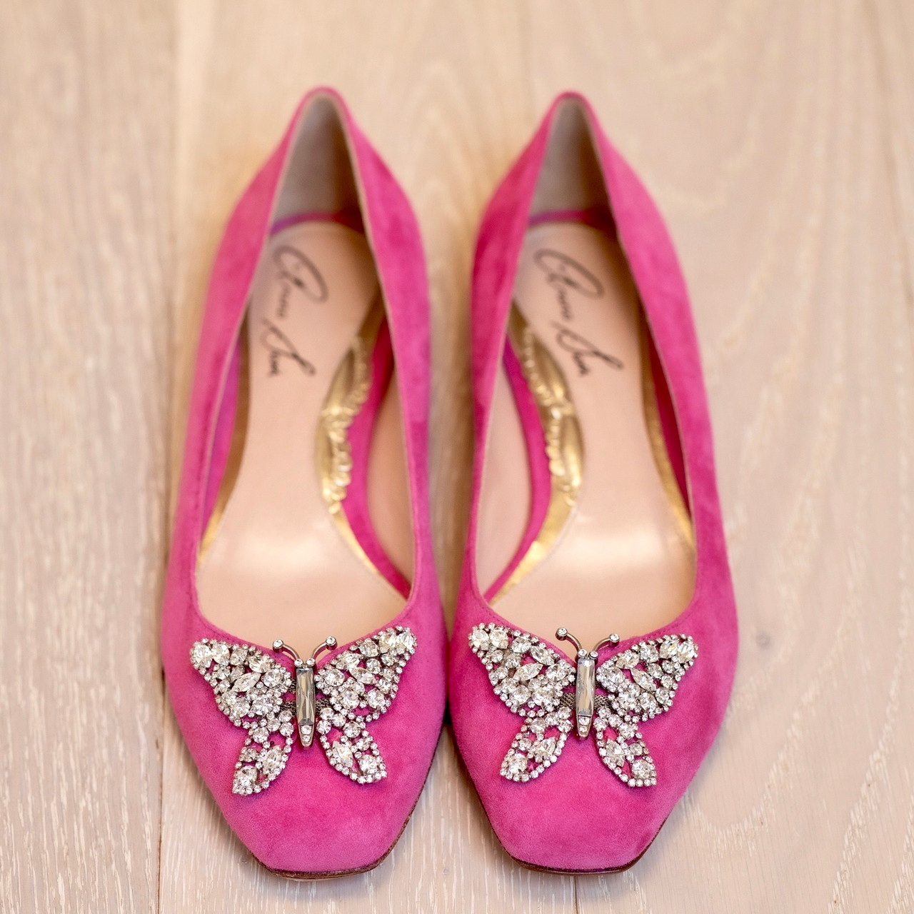 Carrie Ballerina Flat Bubble Gum Pink Suede