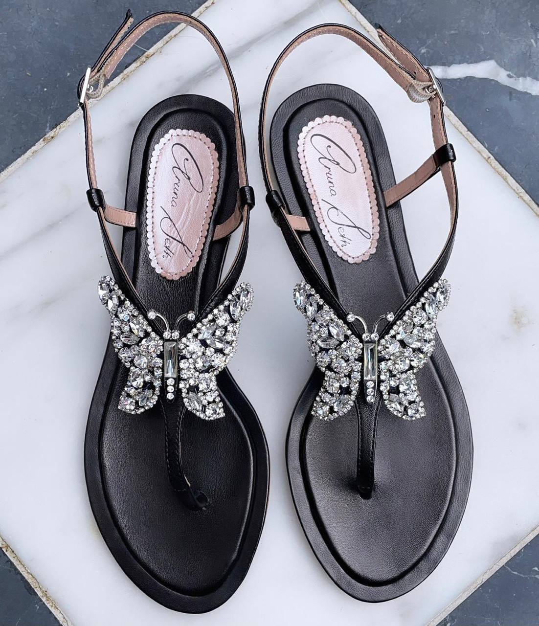 Capri. Positano Sandals Leather LEONIA Thong Sandals women - Glamood Outlet