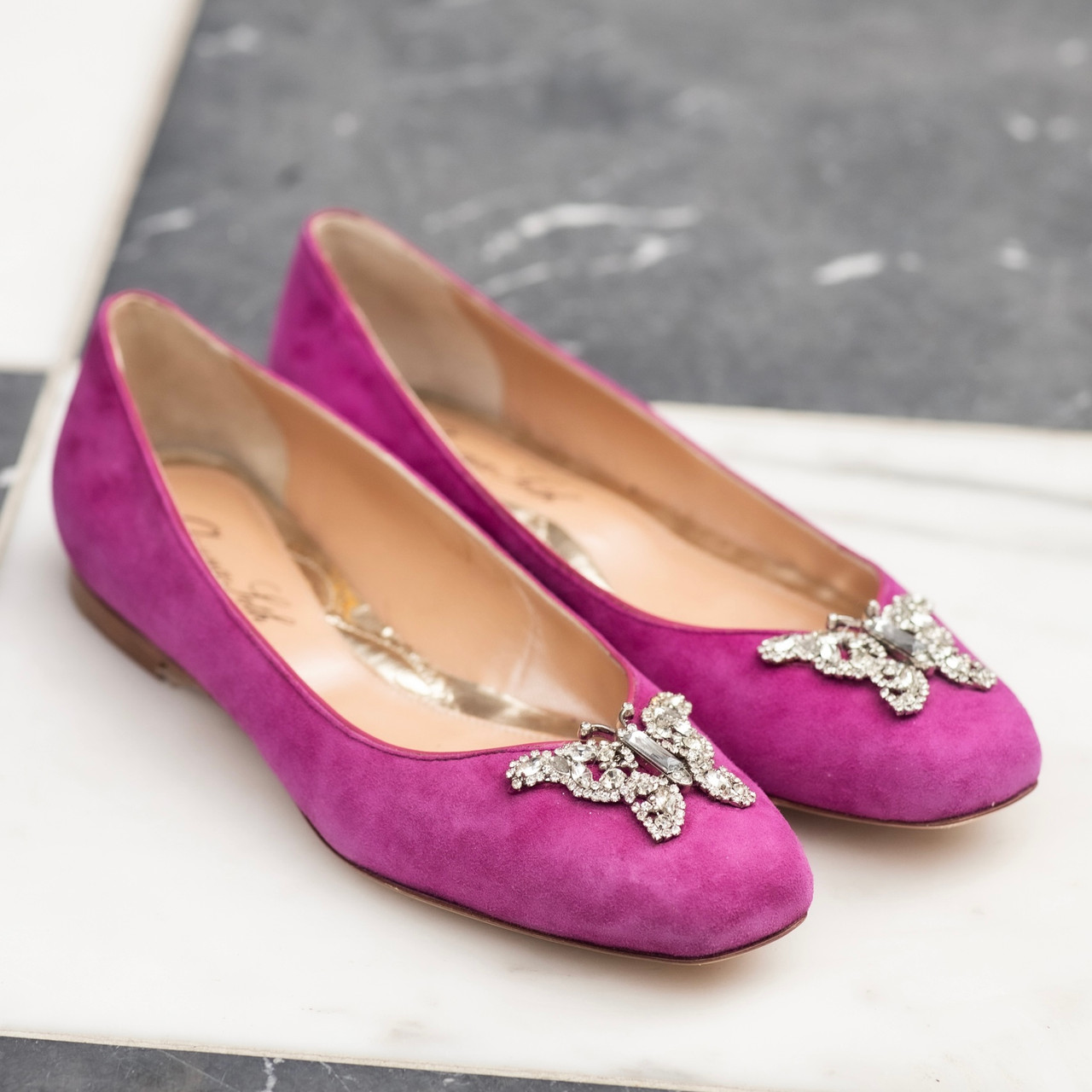 Suede ballerina store pumps