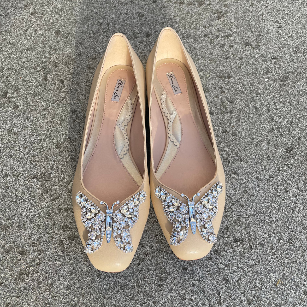 Carrie Ballerina Flat Nude Vegan Leather