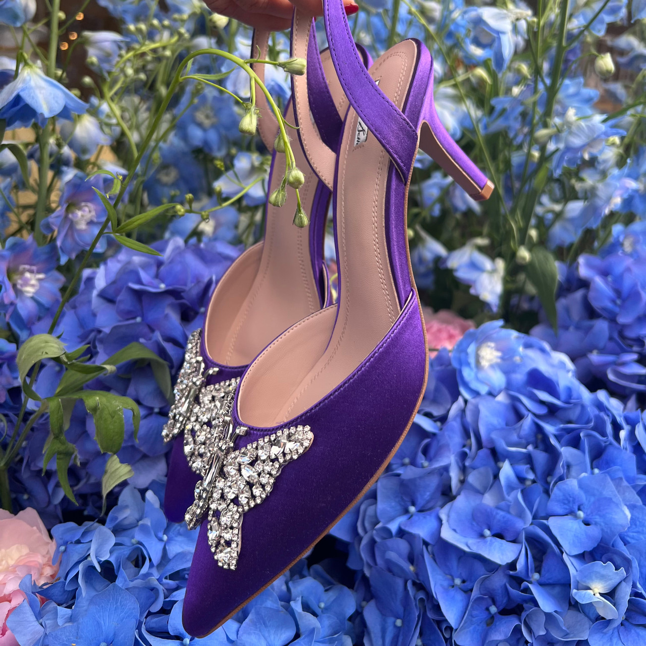 Designer Violet Butterfly Shoes, Butterfly shoes, Bridal Butterfly Shoes 