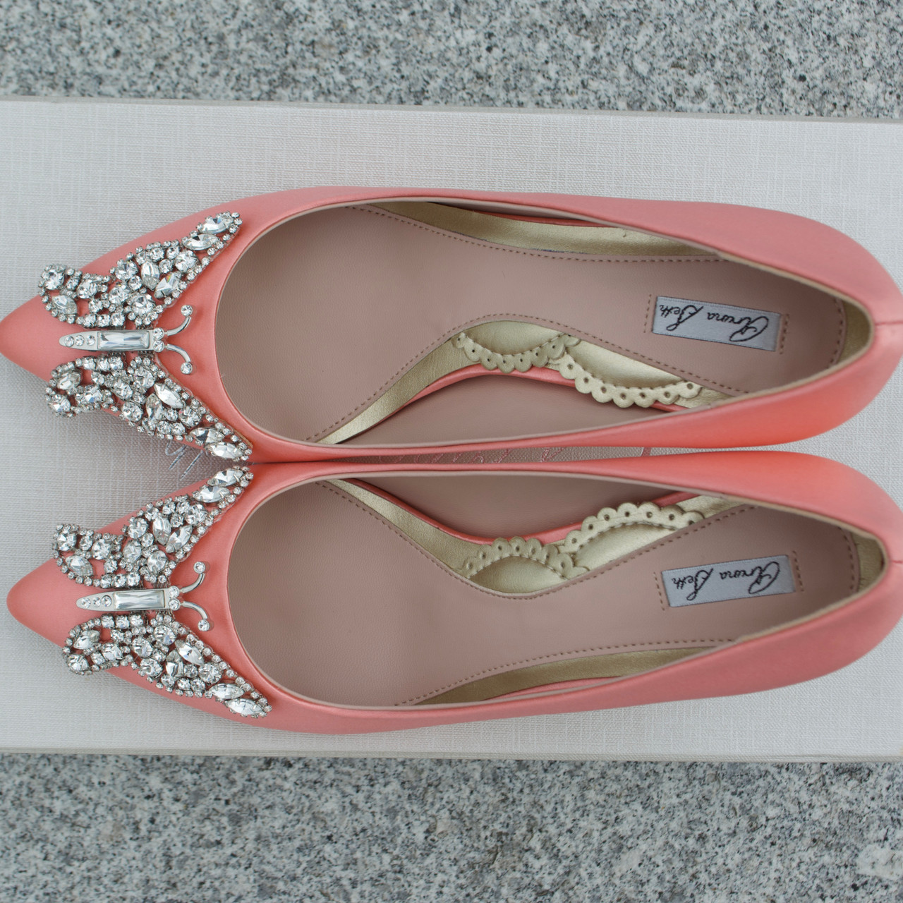 Emilia Farfalla Stiletto Coral Satin 