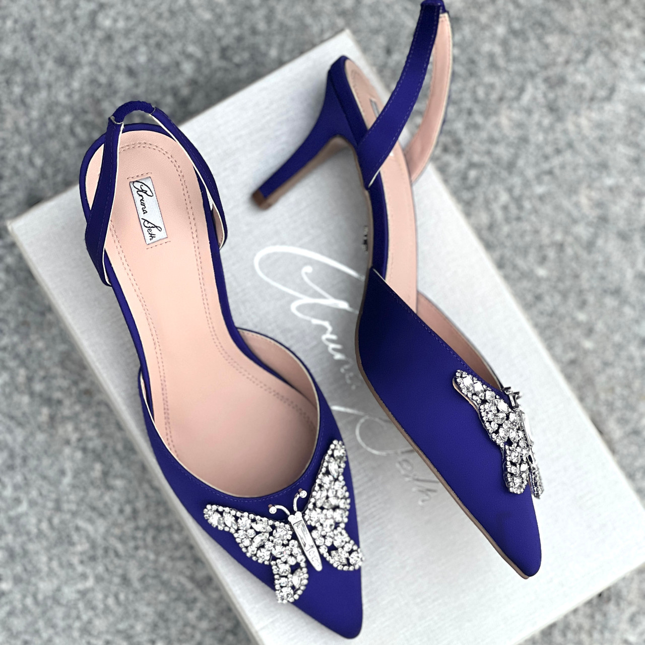 Love Farfalla Stiletto Dark Violet Satin