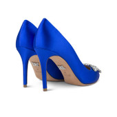 Sophia Round Toe Cobalt Blue Satin