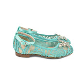 Anais Girls Tiffany Blue Lace Ballerina