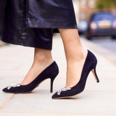 Emilia Farfalla Stiletto Black Suede