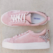 Rocket Pink Velvet Sneakers