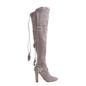Elvira Detachable Butterfly Grey Suede  - Made to Order