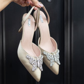 Love Farfalla Stiletto Champagne Satin