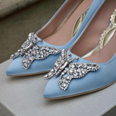 Emilia Farfalla Stiletto Powder Blue Satin