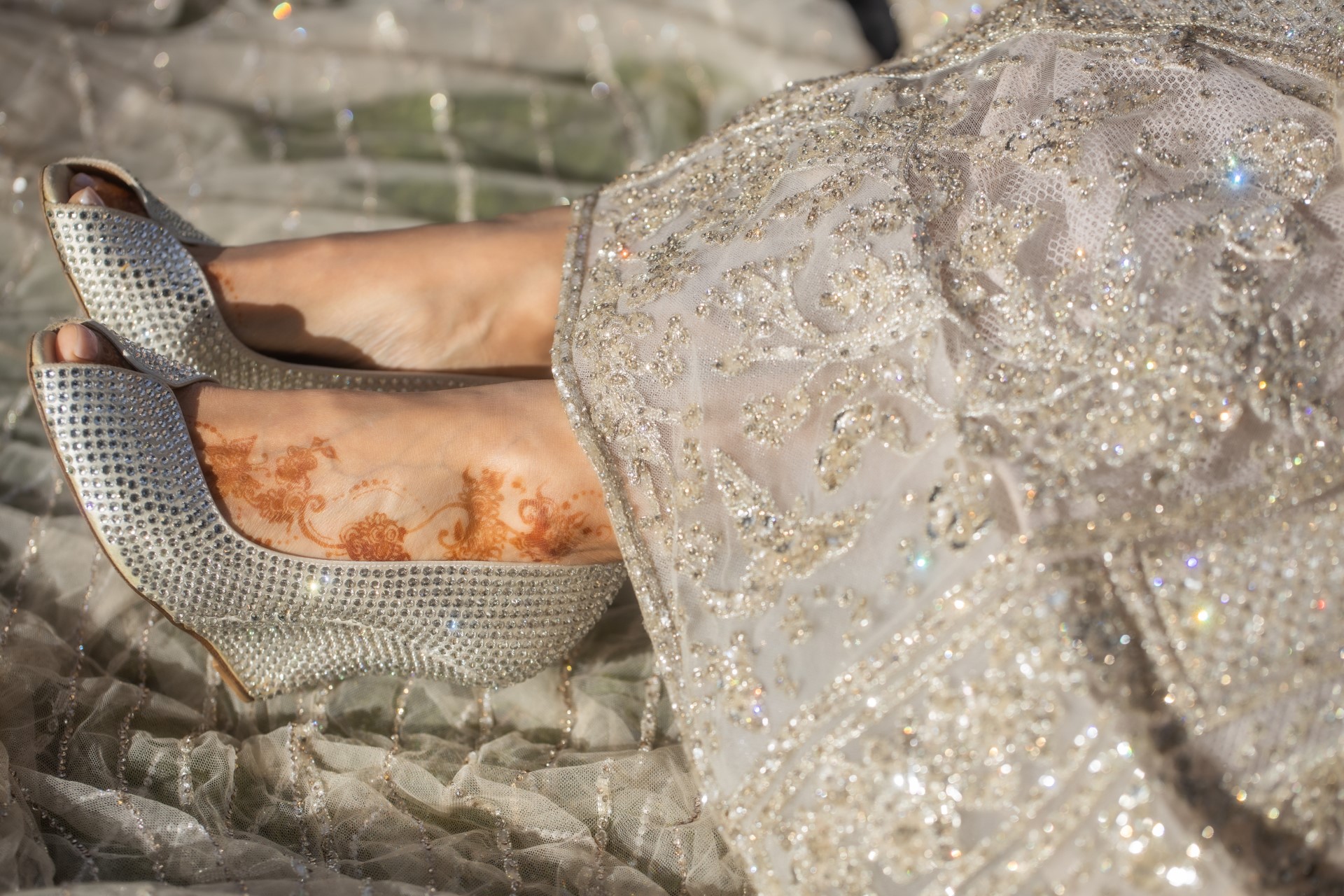 Image of Feet Closeup Of a Woman Wearing Saree Walking On Stage With Heel  Sandal Footwear And Neon Lights-QE063716-Picxy