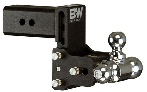 Tow & Stow Adjustable Tri Ball Mount - 4-1/2" Drop, 4" Rise,  3" Hitch