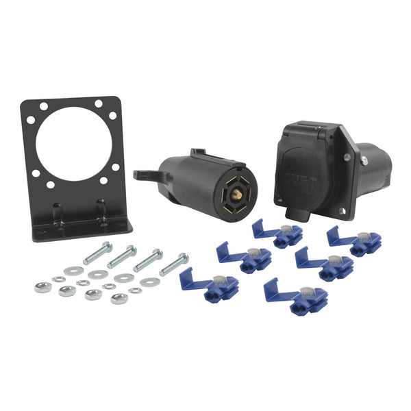 CURT 7-Way Round RV Blade Wiring Connector #58152 Image 1
