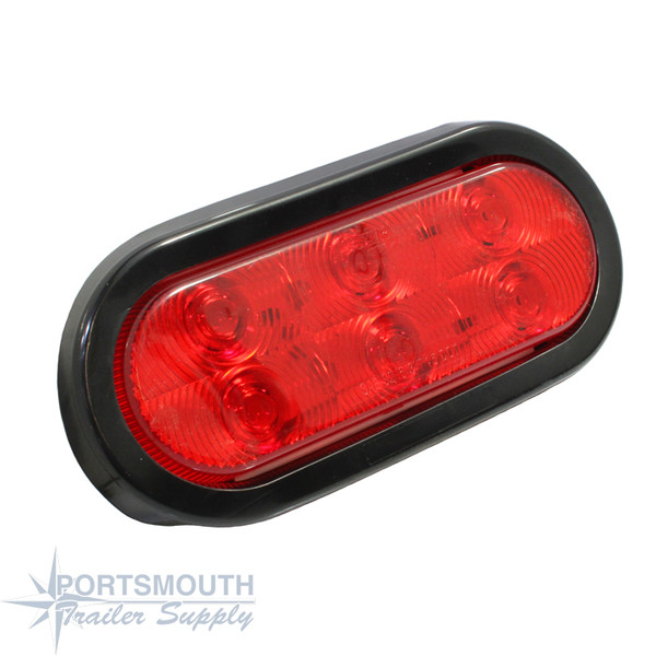 6" Oval LED Light - Red - C561R