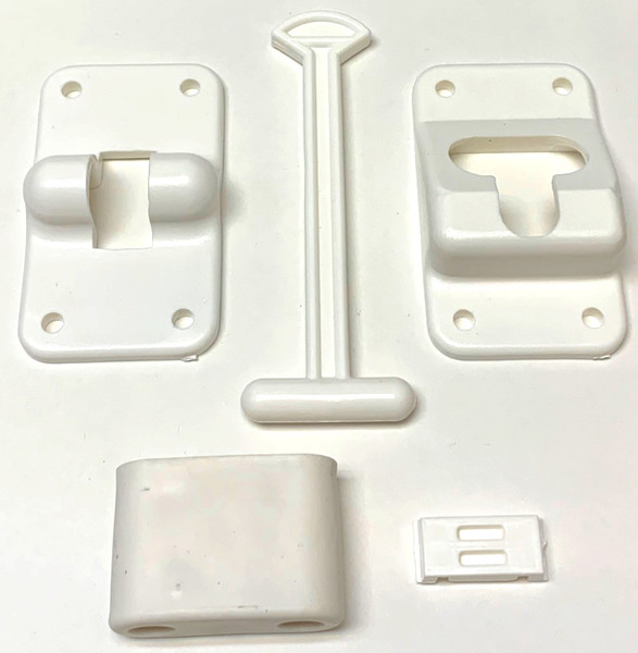 T LATCH DOOR HOLDER 4" WHITE