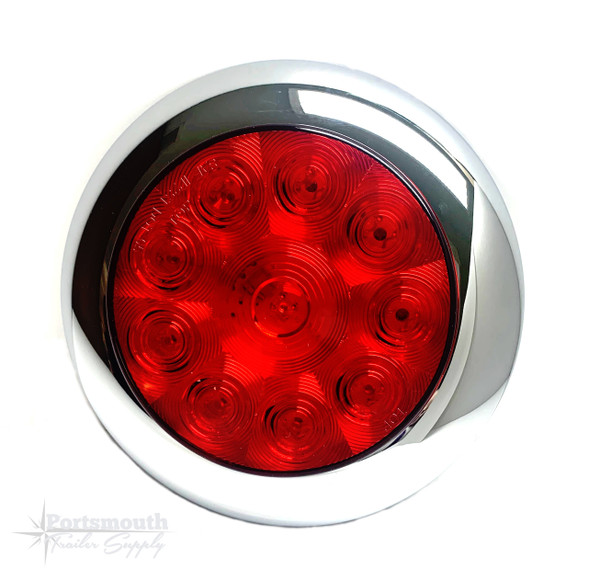 LIGHT LED 4"ROUND RED FLUSH MT COMES W/BEZEL