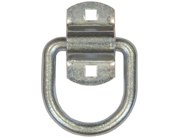 1/2" Forged D-Ring With 2-Hole Mounting Bracket - White Zinc Plated
