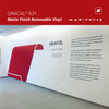 ORACAL 631 removable matte vinyl, 12" x 50 yd roll. 3 mil, water-based removable adhesive, 76+ matte colors. Built for wall graphics and interior signage.