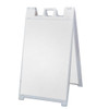 Plasticade Signicade®, Signicade Sign Stand, Double-Sided Sign Stand, All-Plastic Construction, Indoor and Outdoor Signage, Durable Sign Stand, Vinyl Signage, Two 24"W x 36"H Signs, Rust-Free, Maintenance-Free, Versatile Sign Options, Locking Hinges, Stacking Lugs, Molded-in Handle, Made in the U.S.A., Sand-Fillable, Easy Sign Changes, Well-Nut Attachment, Kirin Global Supplies, Kgsupplies.com, White, Black, Yellow, Orange, Red, Green, Blue