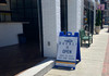 Plasticade Signicade®, Signicade Sign Stand, Double-Sided Sign Stand, All-Plastic Construction, Indoor and Outdoor Signage, Durable Sign Stand, Vinyl Signage, Two 24"W x 36"H Signs, Rust-Free, Maintenance-Free, Versatile Sign Options, Locking Hinges, Stacking Lugs, Molded-in Handle, Made in the U.S.A., Sand-Fillable, Easy Sign Changes, Well-Nut Attachment, Kirin Global Supplies, Kgsupplies.com, White, Black, Yellow, Orange, Red, Green, Blue