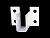 A close-up shot of the Sooper "U" Bracket, highlighting the sleek, white powder-coated finish. The bracket's durable aluminum construction is clearly visible, showcasing its rust-resistant surface and sturdy build.