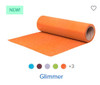 CAD-CUT® Glimmer Heat Transfer Vinyl
Application Instructions
 1-Color Application
Time:	10 seconds
Temperature:	302°F/150°C
Pressure:	Medium
Peel:	Hot
 Material/Fabric Compatibility
100% Cotton
100% Polyester
100% Preshrunk Cotton
Cotton/Poly Blends
 Care Instructions
Machine wash inside-out using mild detergent.
Do not use bleach. Dry at a normal dryer setting on household machines. Do not dry clean.
 Storage
Store in a cool and dry area around 65 to 70 degrees Fahrenheit with 50% relative humidity. Keep away from direct heat, sunlight and humidity. Recommended shelf life is one year.