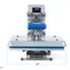 Hotronix Auto Clam Heat Press 16x16 by Stahls' shown on a shop bench, clamshell open, displaying its spacious platen, smart control panel, and rugged steel construction.