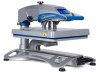 Hotronix Fusion IQ® Heat Press 16x20 by Stahls' on display with the swing-arm open, showing the large platen, smart touchscreen controls, and rugged construction.