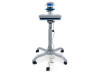 Hotronix® Air Fusion IQ® Heat Press 16x20 with pedestal base shown fully assembled in a print shop setting—highlighting the swing-style platen, IQ® touchscreen, and pedestal with locking wheels.