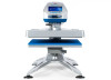 Hotronix® Air Fusion IQ® Tabletop Heat Press 16x20 by Stahls' displayed on a heavy-duty workstation—featuring swing-away design, IQ® touchscreen panel, and air-powered operation.
