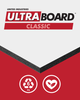 High-resolution product photo of UltraBoard™ Classic foam core boards stacked in different thicknesses, showcasing clean edges, smooth facers, and premium white/black finishes. An example application image could show UltraBoard™ Classic used in a gallery print, retail display, or mounted photograph for professional presentation.