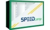 SpeedLamp is the no-power-supply retrofit: the 48" lamp accepts line voltage anywhere from 120V to 347V, so it wires straight to the cabinet's existing feed once the fluorescent ballast is removed. Output is 6500K cool white for even face brightness across sign cabinets, light boxes and awnings. Fewer components in the cabinet means fewer failure points and a faster service call.
