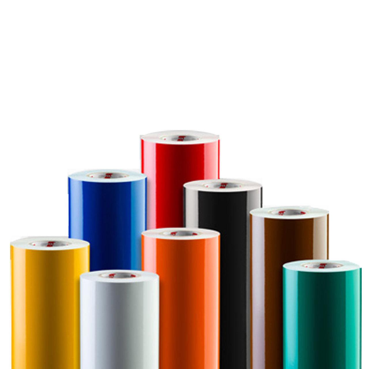 ORALITE 5700 Reflective Vinyl Color Range: An array of ORALITE 5700 reflective vinyl swatches displaying all available colors: White, Yellow, Orange, Red, Green, Blue, Brown, and Black. Each swatch demonstrates the vibrant and high-contrast reflective qualities of the vinyl, showcasing its suitability for various signage applications. The colors are laid out in a visually appealing grid, emphasizing the versatility and color options available for creating custom signs and reflective markings.