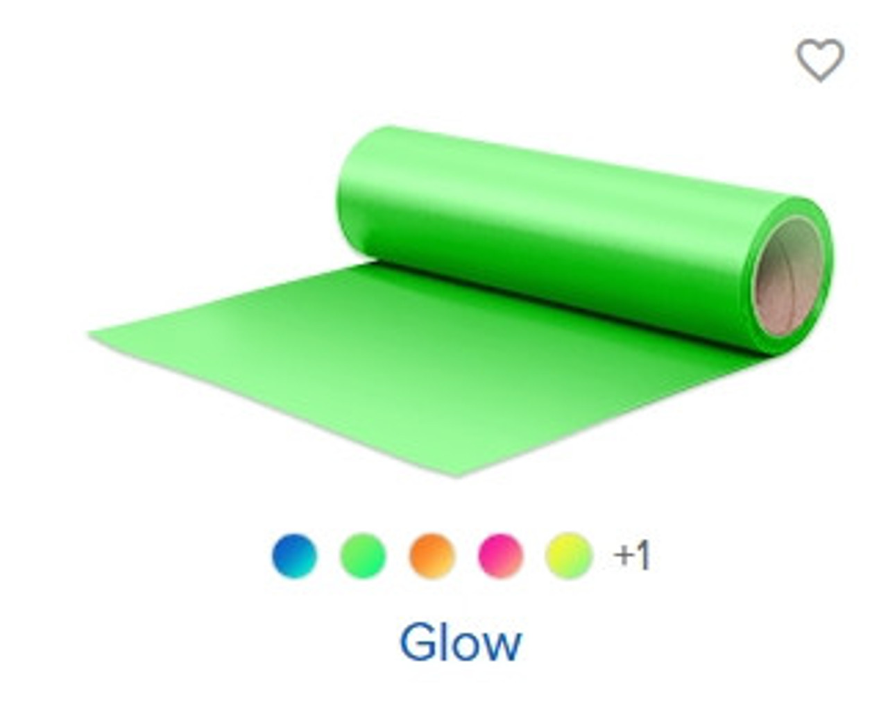 Excellent for special event, party, and promotional apparel, this glow-in-the-dark heat transfer vinyl is the go-to choice for creating custom apparel that demands to be seen! Glow is available in five neon colors, as well as a standard glow-in-the-dark option that appears white in normal lighting but emits a lime-colored glow when the lights are out.