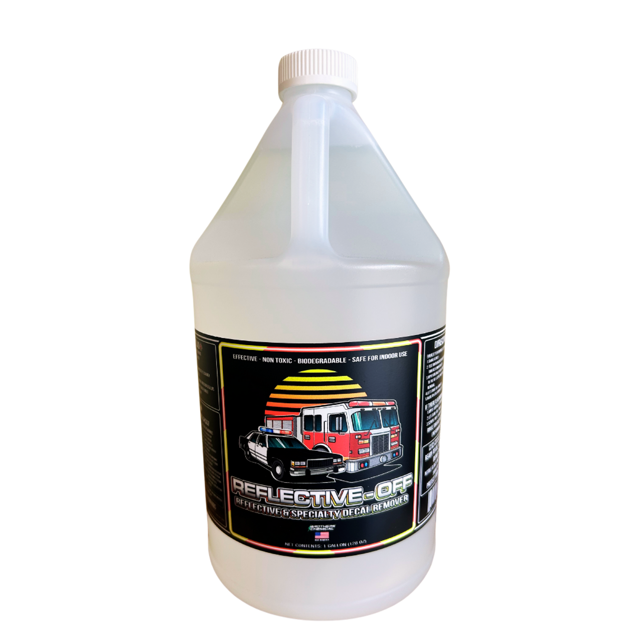 Gallon Size Jug:
A high-resolution image of the Reflective-Off gallon jug, ideal for professional use on reflective and metalized vinyl wraps. Perfect for large-scale projects, this size ensures reliable performance and ample supply for frequent use.
