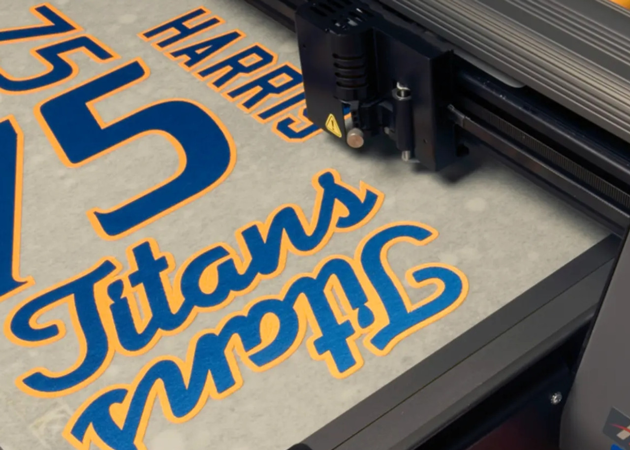 Create custom appliqué designs with Stahls' 100% polyester twill material. It features a heat-activated adhesive to hold your design in place during sewing.