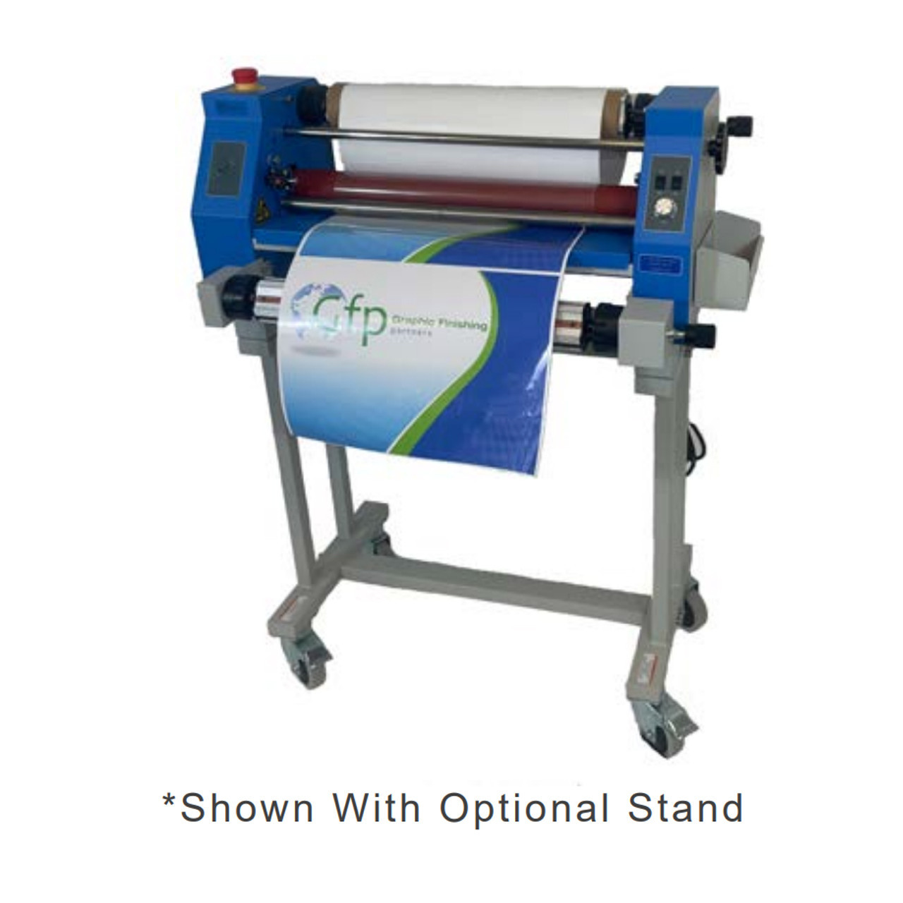 Gfp 220C 20-Inch Compact Cold Laminator – Small format pressure-sensitive laminator with manual controls and foot pedal, perfect for decals, signs, and label lamination.