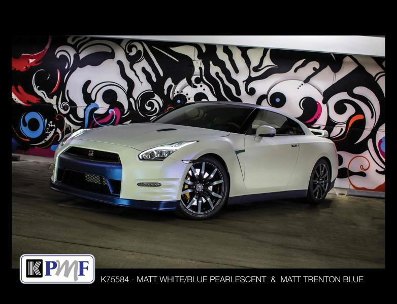 KPMF K75500 Matte White Blue Pearlescent Iridescent Vinyl Wrap