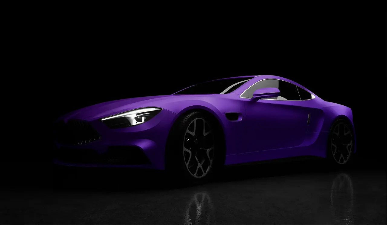 Arlon PCC #557 Matte Aluminum Purple vehicle wrap film featuring a brushed aluminum-style matte purple finish, available at Kirin Global Supplies