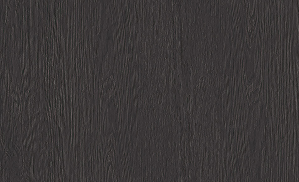 Deep rich black oak wood grain architectural film with embossed texture. Very dark tone for dramatic luxury kitchens, executive libraries, and masculine sophisticated interiors. Darkest wood tone available. Bold statement. 48"×164' roll. 10-year durability.
