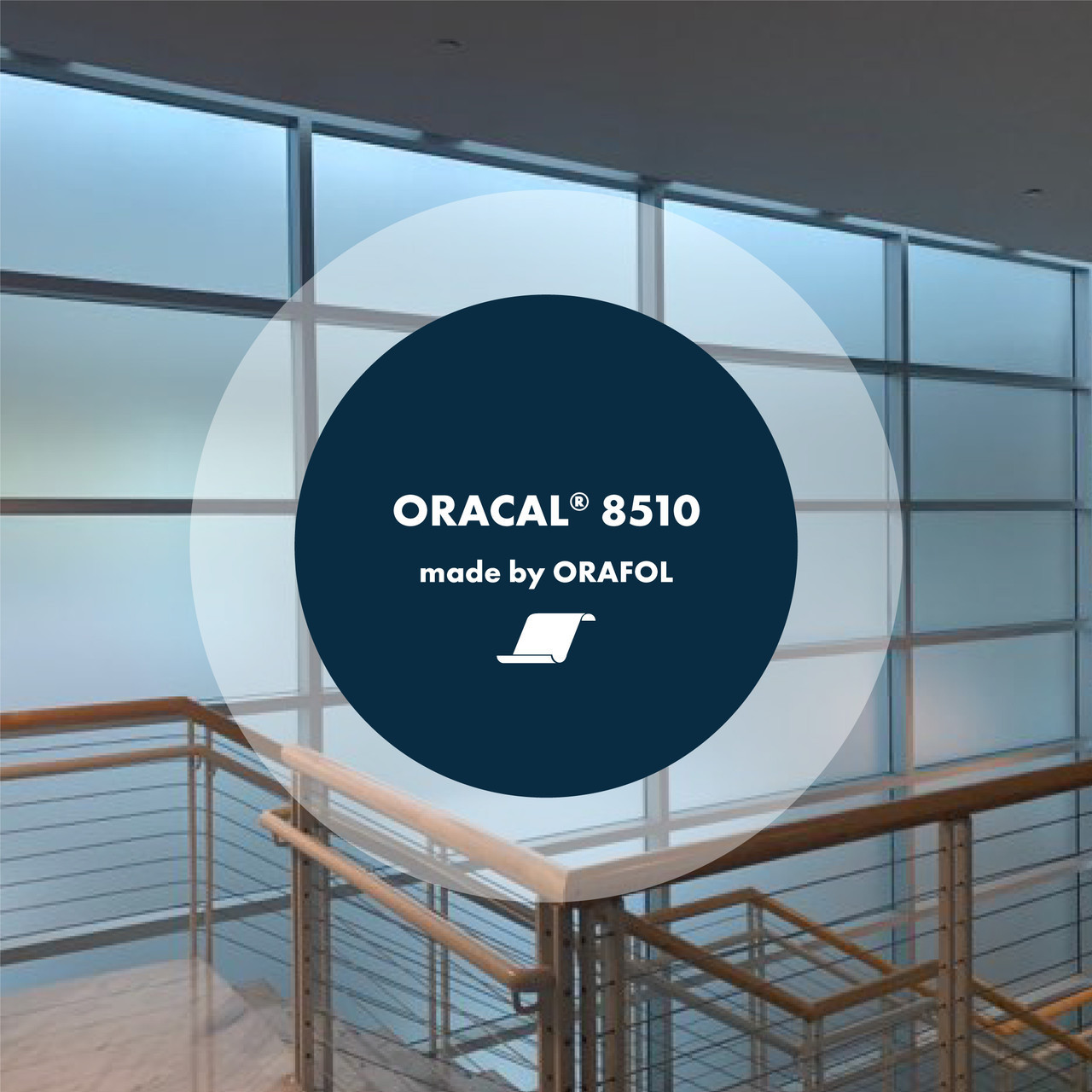 ORACAL 8510 Etched Glass Cal: 3 mil calendered PVC in silver & gold, fine & coarse structures. 7-year outdoor life, B-s1,d0 flame rated. 15"–48" rolls, ships from Phoenix.