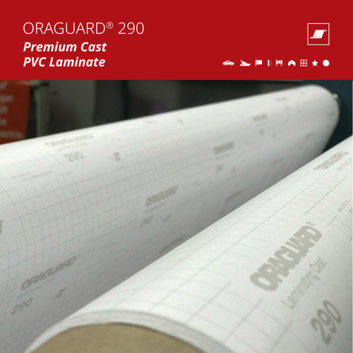 Experience precision and efficiency with our state-of-the-art laminator specifically designed for Orafol ORAGUARD® 290 Laminate. This image captures the laminator as it smoothly applies the protective film, ensuring every inch of your digital print is shielded with exacting accuracy. Perfect for businesses looking to streamline their finishing process with dependable and consistent results.