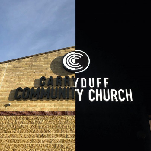 Contra Vision Black 80/20 dual color perforated film installed on smoked window