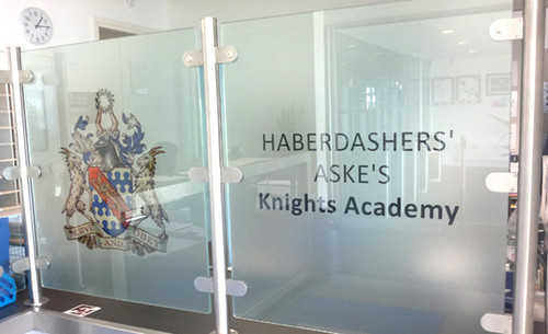 Metamark M4-OF opal frost film on commercial building windows