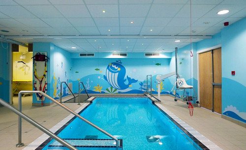 Glass Image Laminated and Installed in an Indoor Pool: A stunning glass image laminated with a durable, water-resistant overlaminate, installed at the edge of an indoor pool. The laminate’s high-performance finish protects the print from water exposure, humidity, and wear, ensuring the image retains its vivid colors and clarity. Positioned along the poolside, the laminated glass image adds a sleek, modern touch to the aquatic environment. Its glossy or matte surface complements the reflective water surface, creating a sophisticated visual experience while offering long-lasting protection in a humid, high-moisture setting.