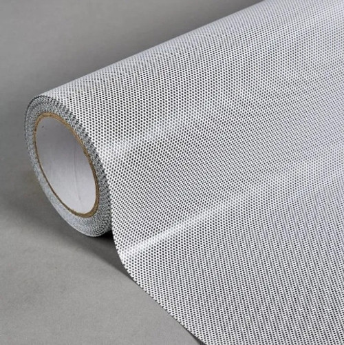 Close-up of Contra Vision perforated film with 60% printable area for short-term graphics