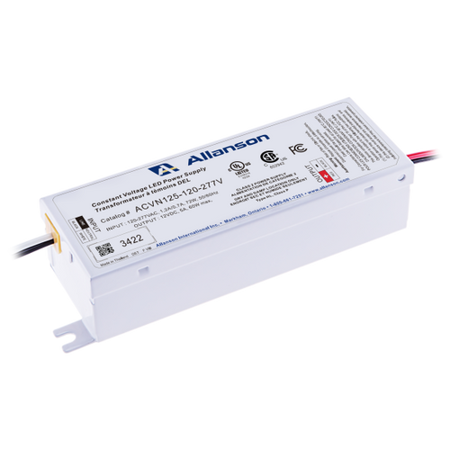 Allanson ACVN125-120-277V 60W LED power supply, compact and weather-rated, ideal for 12V signage lighting systems and outdoor LED applications. Allanson ACVN125-120-277V 60W LED power supply, compact and weather-rated, ideal for 12V signage lighting systems and outdoor LED applications.