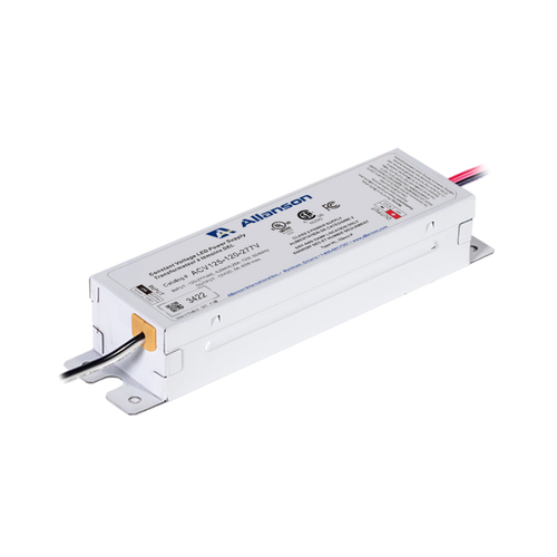 Allanson CV125-120-277V 60W 12V power supply, compact LED driver designed for channel letters and outdoor sign lighting. UL-listed for dry and damp environments. Allanson CV125-120-277V 60W 12V power supply, compact LED driver designed for channel letters and outdoor sign lighting. UL-listed for dry and damp environments.