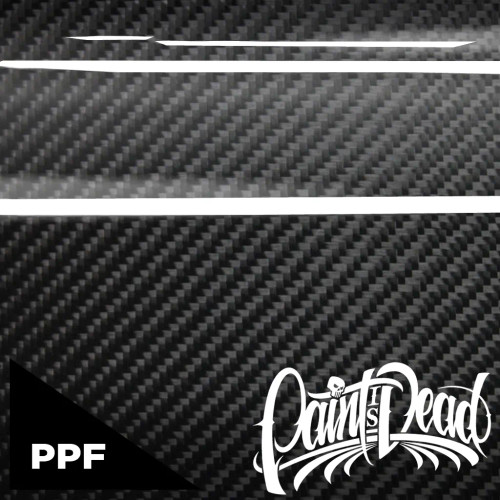 Gloss Carbon Shield PPF roll showcasing a detailed carbon fiber pattern and gloss finish, labeled PIDPPF1110G. Gloss Carbon Shield PPF roll showcasing a detailed carbon fiber pattern and gloss finish, labeled PIDPPF1110G.