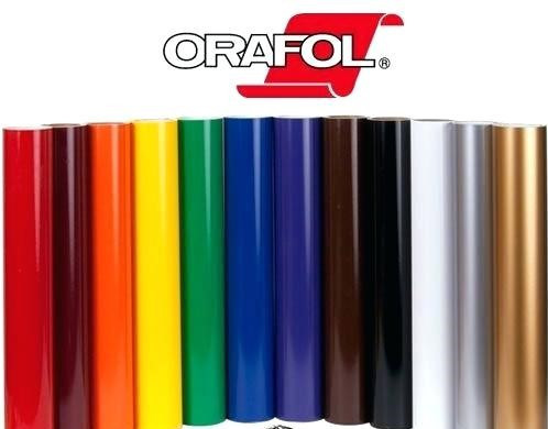 Close-up of ORACAL® 651 Gloss Vinyl Rolls in assorted vibrant colors neatly arranged side by side. Each roll showcases the smooth, glossy finish and bold pigmentation ORACAL® 651 is known for, perfect for permanent vinyl decals, signs, and craft projects.
